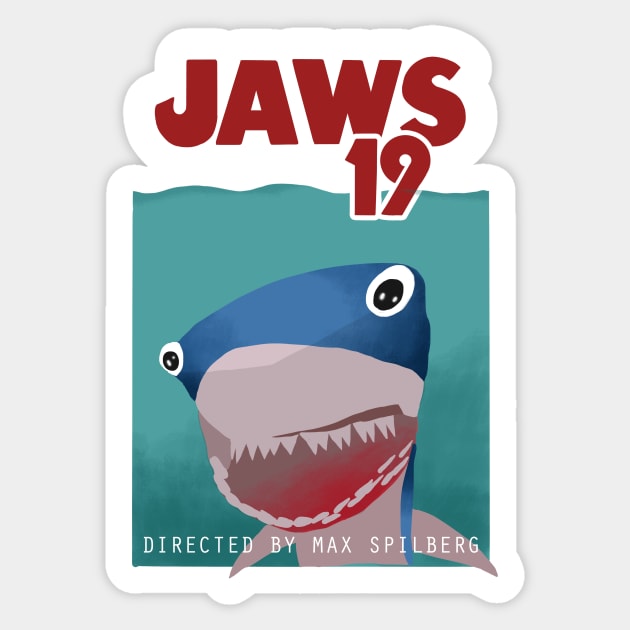 Jaws 19 (Back to the Future) Sticker by bragans